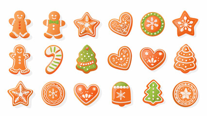 Assorted christmas cookies and treats on a white background