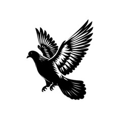 Beautiful Flying Pigeon Bird Vector Illustration