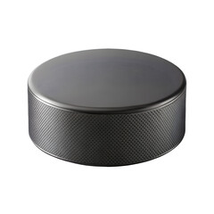 Ice hockey puck 3d rendering isolated on transparent background