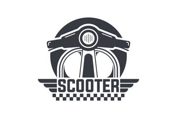 Scooter Club Vintage Emblem Classic Motorcycle Design Illustration