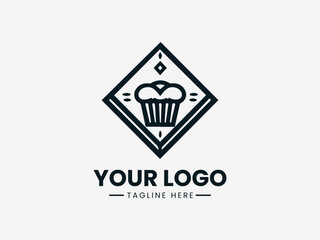 Elegant diamond shape formed from bakery elements in luxurious vector logo