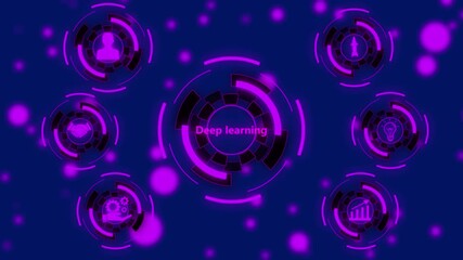 Futuristic Online Seminar Interface Animation. Innovation and Technology Network Animation Background.