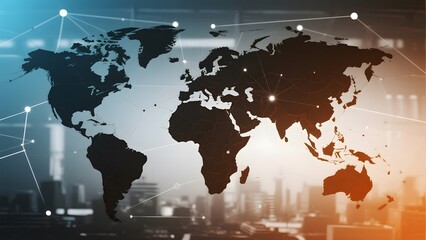 Global Network Connectivity with World Map Overlay