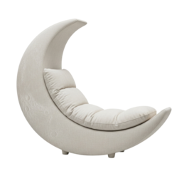 Creative Crescent Moon Shaped Chair, transparent background, cutout PNG