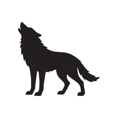 Simple fox icon in black and white Background