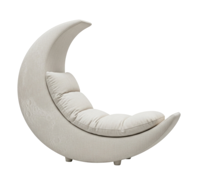 Creative Crescent Moon Shaped Chair, transparent background, cutout PNG