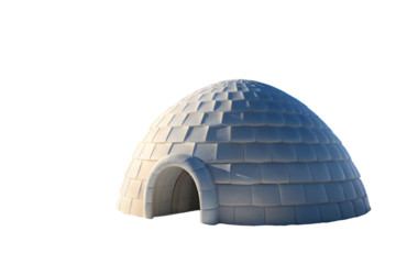Igloo 3d rendering isolated on transparent background