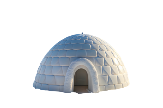 Igloo 3d rendering isolated on transparent background - Powered by Adobe