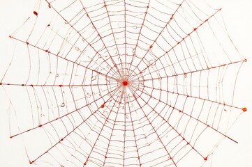 Obraz premium Bloody spiderweb on white, Halloween backdrop