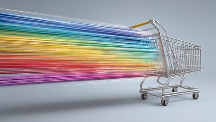 Abstract Colorful Shopping Cart Data Stream