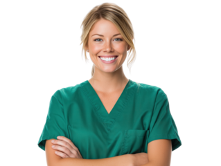 Smiling healthcare professional nurse doctor medical expert portrait on transparent background