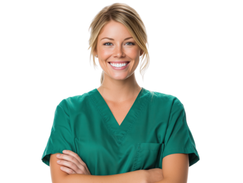 Smiling healthcare professional nurse doctor medical expert portrait on transparent background