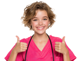 Thumbs up nurse medical healthcare doctor medicine hospital clinic health on transparent background