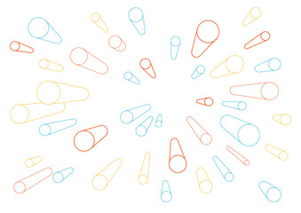 Cylinders in 1 point perspective in split complementary colors