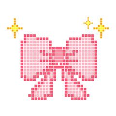 Pink bow cross stitch pattern