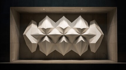 abstract white geometric wall art