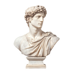 Obraz premium Classical Marble Bust of Young Man Depicting Ancient Roman Sculpture and Artistic Excellence