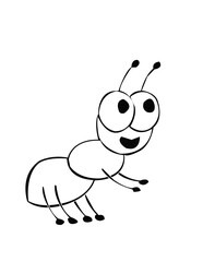 ant vector  illustration black and white