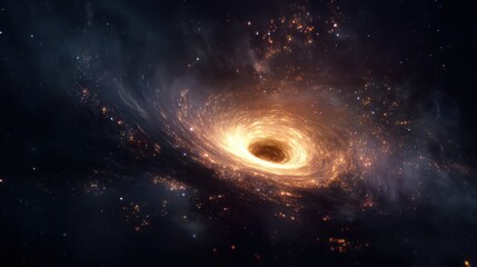 Fototapeta premium Black Hole Devouring Stars in the Depths of Deep Space