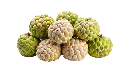 Fototapeta premium A group of exotic green custard apples piled on top of each other