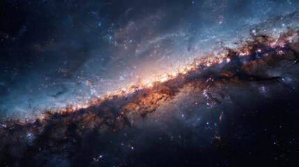 Fototapeta premium Brilliant Galactic Curtain of Stars and Dust in Deep Space