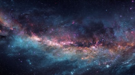 Fototapeta premium Brilliant Galactic Curtain of Stars and Dust in Deep Space Scene