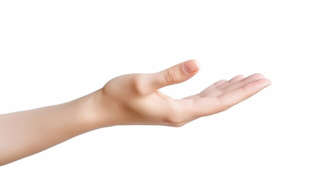 elegant women hand fon white background