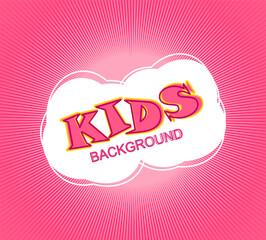 Pink Theme of Kids Background Design in Vector Illustration