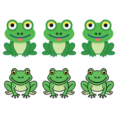 Fototapeta premium Set of funny cartoon frogs