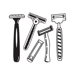 Assortment of Razors vector illustration