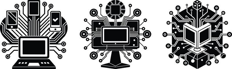 Fototapeta premium Interconnected Devices A Visual Representation of Modern Technology