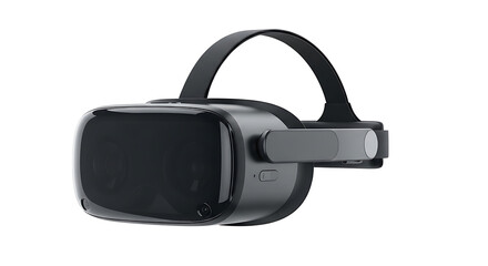 Fototapeta premium Black virtual reality headset isolated on white background.
