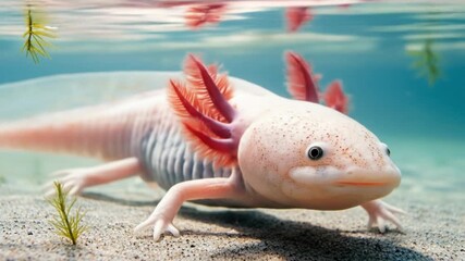 Ambystoma mexicanum f. leucistic (axolotl)