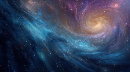 Swirling Galaxies in Cosmic Background of Deep Space Colors