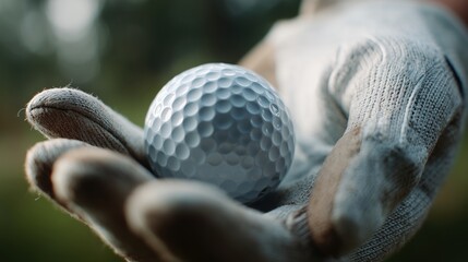 Golf swing practice outdoor course image of golf ball nature close-up