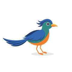 Obraz premium Colorful Bird animal flat vector illustration on white background.
