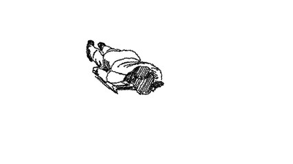 Animation of skeleton athlete competing.