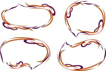 dark purple orange abstract ornate outline dialogue clouds