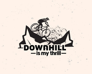 Mountain Biker Riding Through Rugged Terrain