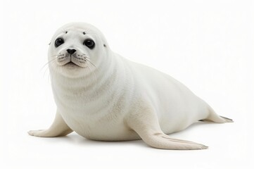 Obraz premium White seal pup studio shot, isolated, wildlife