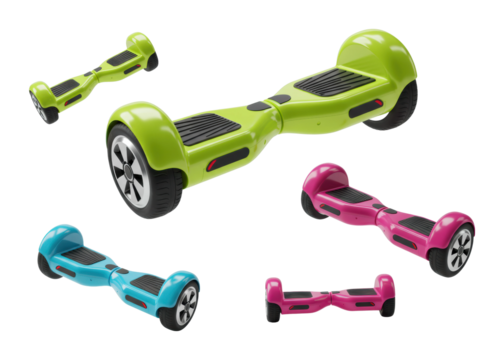 Hoverboard action adventure urban location lifestyle content dynamic environment viewpoint fun concept for all ages isolated PNG