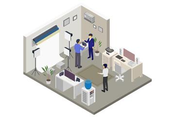 Fototapeta premium Isometric photography studio