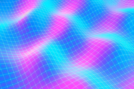 Vibrant Neon Grid Landscape for Dynamic Tech and Design Projects