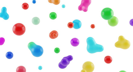 Floating Spheres and Blobs: A Dynamic Abstract Composition in Vibrant Colors