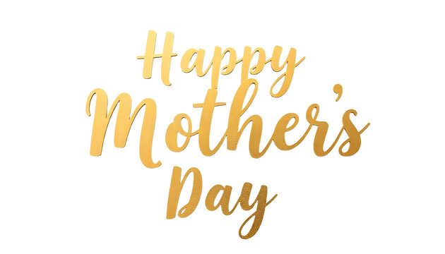 Golden elegant "Happy Mother’s Day" text on a black background, symbolizing love and appreciation for mothers.