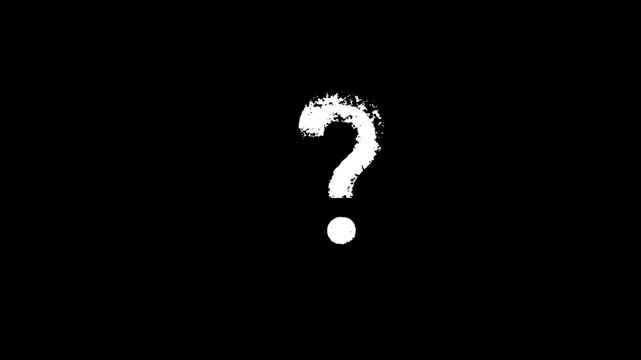 Shaking doodle question mark animation with sketchy lines, wavy motion, and playful hand-drawn style in looped cartoon movement.