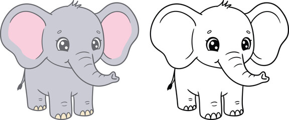 Cute Cartoon Elephant Illustration
