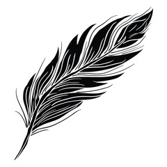 Obraz premium Hand drawing style of feather tattoo art vector. It s suitable for tattoo icon, sign or symbol.