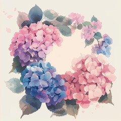 floral background with hydrangea flowers