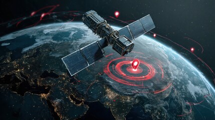 satellite orbiting earth global network